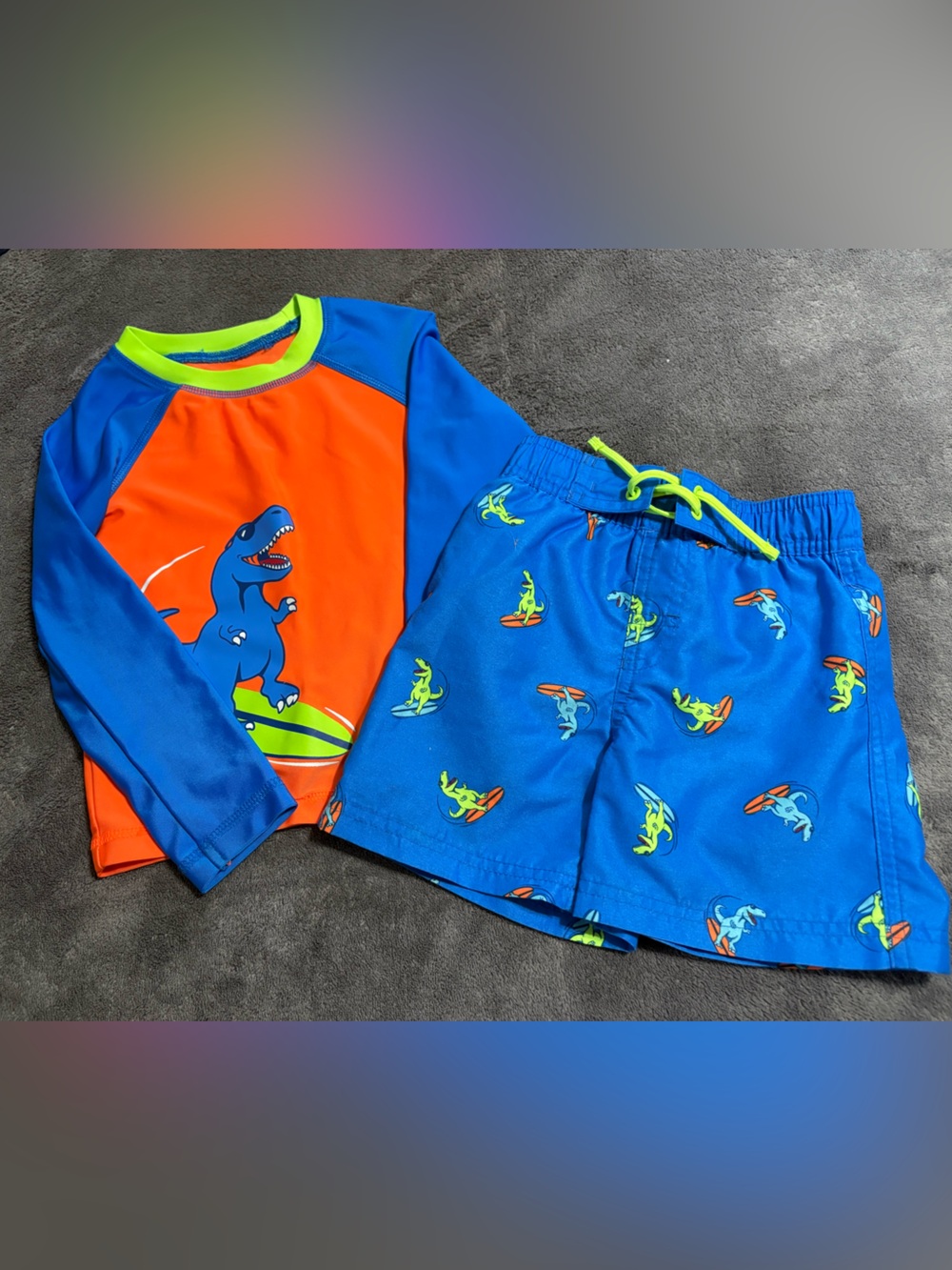 Wave Zone Kids' Long Sleeve Rash Guard & Swim Shorts Set